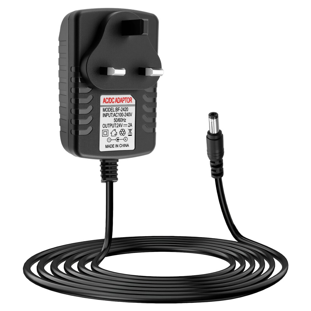 24V 2A Power Supply Adapter, 100-240V 50/60Hz Ac To Dc Transformer Charger For Submersible Pumps Led Strip Cctv Camera Speaker Label Makers Vid Light 5009812540792