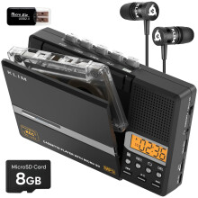 KLIM K10 Portable Cassette Player & Tape Recorder, Cassette to MP3 Converter + Built-in Microphone & Speaker + USB PC Transfer + Battery/USB Powered