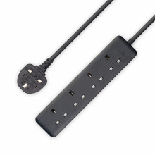4 Way UK Extension Lead 5m Heavy Duty Cord 13A 3250W Fire-Retardant Multi Plug Socket Wall-Mountable for Garage, Workshop, Garden, Outdoor