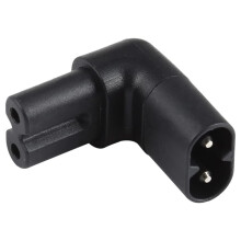 SHAFI C7 to C8 Right Angle Adapter for Figure 8 Power Lead - 90-Degree IEC Socket - Male to Female - Up Down IEC320-C7 to C8 Adapter - TV Power Cabl