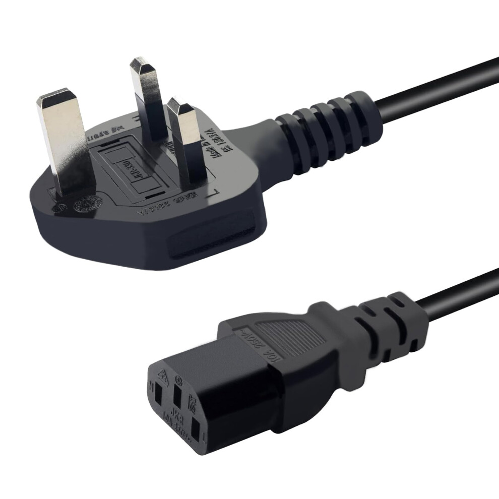 Jindaaudio 10A 250V Power Cable, 2M, 3 Prong, Male-To-Female, Compatible With Tvs, Rice Cookers, Computers, Small Appliances (Less Than 2000W) Black 5004817596355