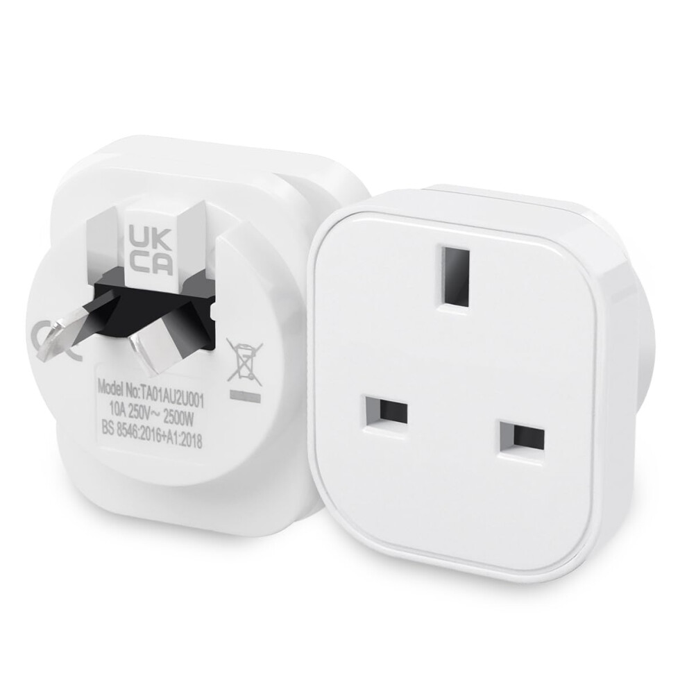 2-Pack Uk To Australia Plug Adapter, Uk To Aus Nz Power Adapter,Australian Travel Adapter Plug Converter For Australia,China,New Zealand,Fiji, Shuomao