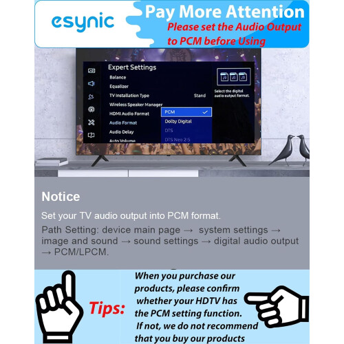 eSynic 192KHZ Optical to RCA Converter Cable Built in Optical & RCA Cable 2
