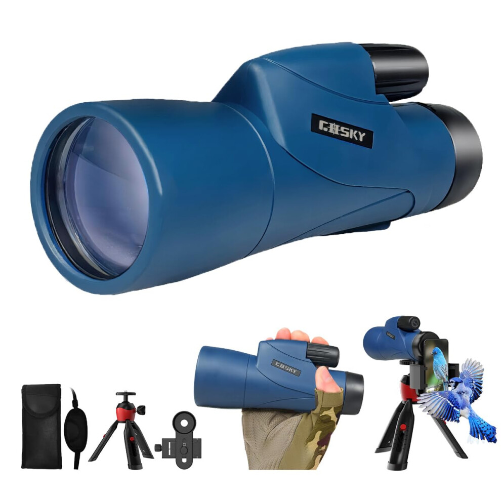 Photos - Binoculars / Monocular Gosky Piper 12x55 HD Monocular Telescope for Adult With BAK4 Prism & FMC Lens, Lightweight With Smartphone Adapter for Bird