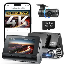 70mai 4K Dash Cam Front and Rear A810S, 4K+1080P Dual STARVIS 2, HDR Car Dash Cam with Night Vision, WiFi APP Control, 146Wide Angle, 4G LTE, AD