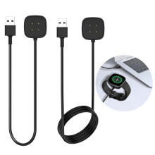 2 Pack Charger Cable for Fitbit Sense/Sense 2 / Versa 3 / Versa 4 Smartwatch Magnetic Charging Cable Replacement Fast Charging USB Wire for Fitbit Sm
