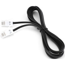 SAISN BT Telephone Cable Lead RJ11 6P4C Male Plug to Male Plug Flat Cord Black 4 Wire Phone Cables for Landline, 3M