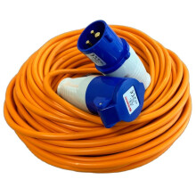 Crusader Products 25M Extension Lead Cable - Heavy Duty, 240V 16amp Camping Caravan Hook Up Cable Orange High Vis Orange Mains Power - Perfect For Ca