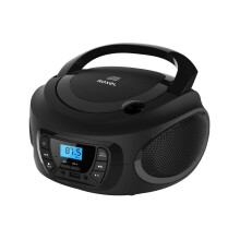Roxel RCD-S50BT Portable Boombox CD Player with FM Radio, BT Wireless Streaming, USB MP3 Playback, AUX In, and Dual Power Option