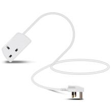 Eagle Single Gang Mains Power 13A Extension Socket to 13A UK Plug Lead Cable, British Standards BS1363 1m White