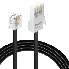 HAWAKA 2PCS Telephone Extension Cable For Home&Office,3M Bt Phone Line Plug To Rj11 Male Crossover Telephone Cable,2 Pin 6p2c Lead For Landline,Modem