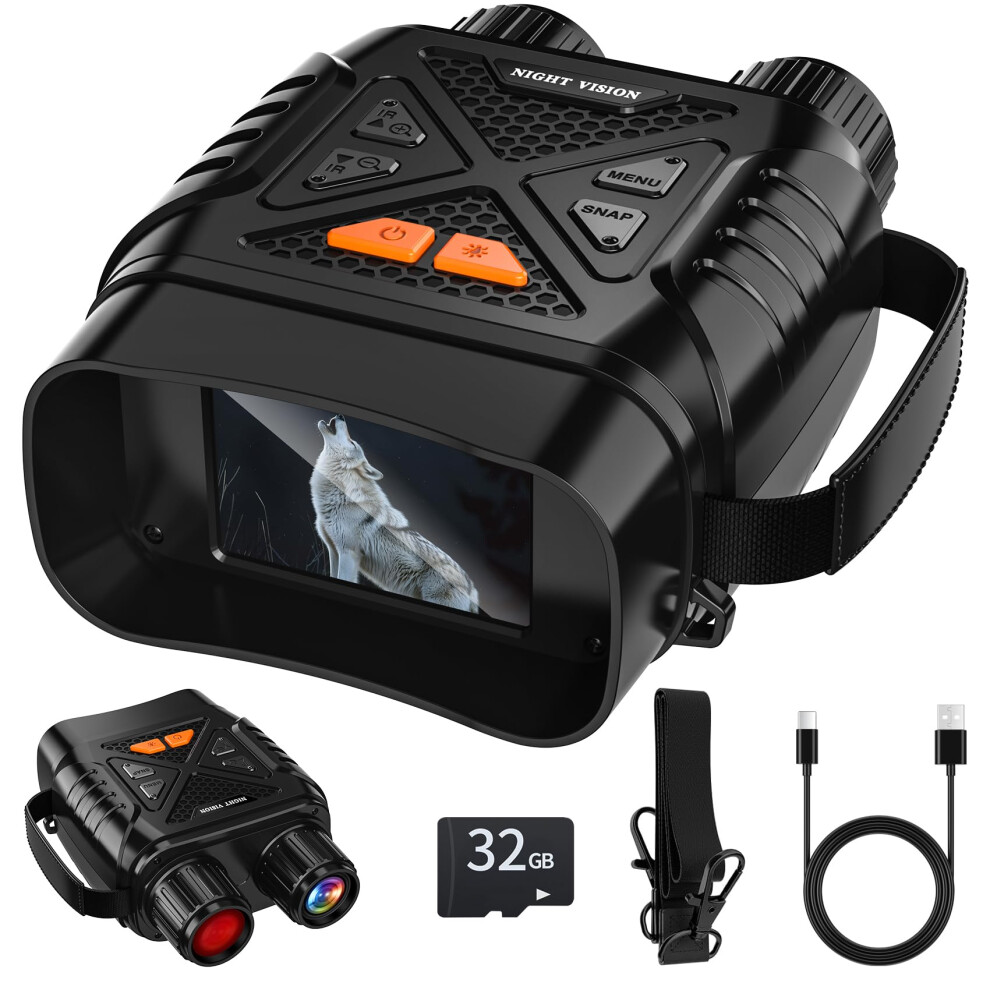 Globalcrown Night Vision Goggles,Night Vision Binoculars For Adults With 10X Zoom & 32Gb Card For Photos And Videos,Scope For Wildlife Observation,Hu 94001525