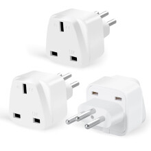 3- PACK UK to Swiss Plug Adapter,SHUOMAO UK to Switzerland Travel Adaptor,Switzerland Power Plug Adapter for Swiss, Jordan, Liechtenstein, Madagascar