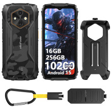 Ulefone RugKing 4 Pro Rugged Smartphone, 16GB+256GB/2TB TF, 10200mAh Dock Charging Android 15 48MP Waterproof Camera, 120Hz 6.56" Tough Screen, 4G SI