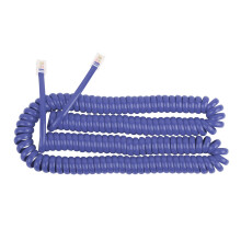 Uvital Telephone Handset Cable 5 Meters, RJ9 Coiled Cord for Home Landline, Coiled Length 60CM to Uncoiled 5M, Blue Telephone Cable RJ9/RJ10 4P4C