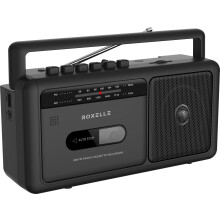 Roxelle Portable AM/FM Radio Cassette Recorder | Retro Boombox with BT Streaming, USB Playback & Recording, Earphone Jack, Dual Power (AC or Battery)