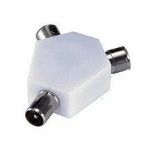 Guilty Gadgets 2 WAY TV AERIAL COAX COAXIAL SPLITTER - Y ADAPTOR ARIEL DUAL CONVERTER CABLE