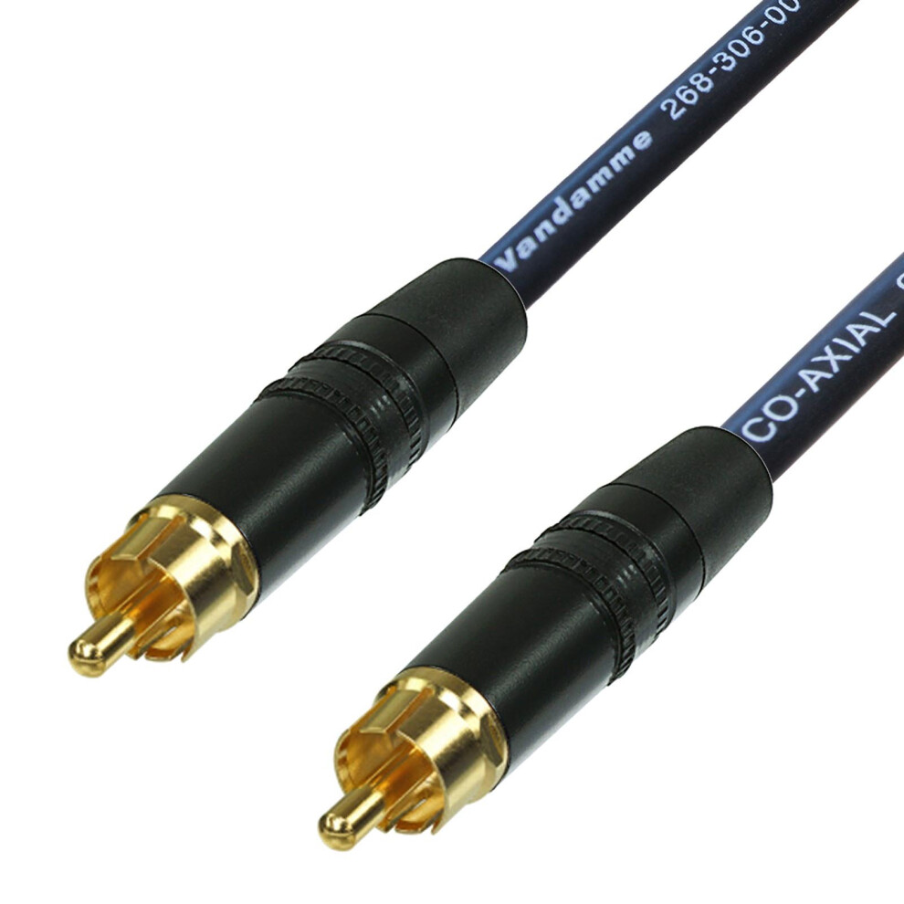Spdif Digital Audio Video Coaxial Cable Rca To Rca Van Damme 75 Ohm Coax Phono (3 M, ) Black 36181575