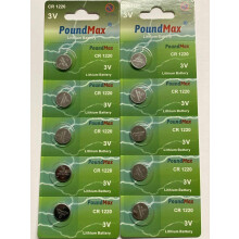 10 x PoundMax 1220 CR1220 DL1220 3V Lithium Coin Cell Batteries