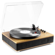 Fenton RP162L Lightwood Portable Record Player with Bluetooth Output, Built-In Speakers, Vinyl Turntable and Wireless Audio Transmitter, Suitcase Des