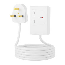 Extension lead 3 Meter long Single Socket Mains Power Extension Lead Approx 13 Ampere 1 Gang 3 Pin Heavy Duty UK Certified Lead Ideal For Multiple Ap