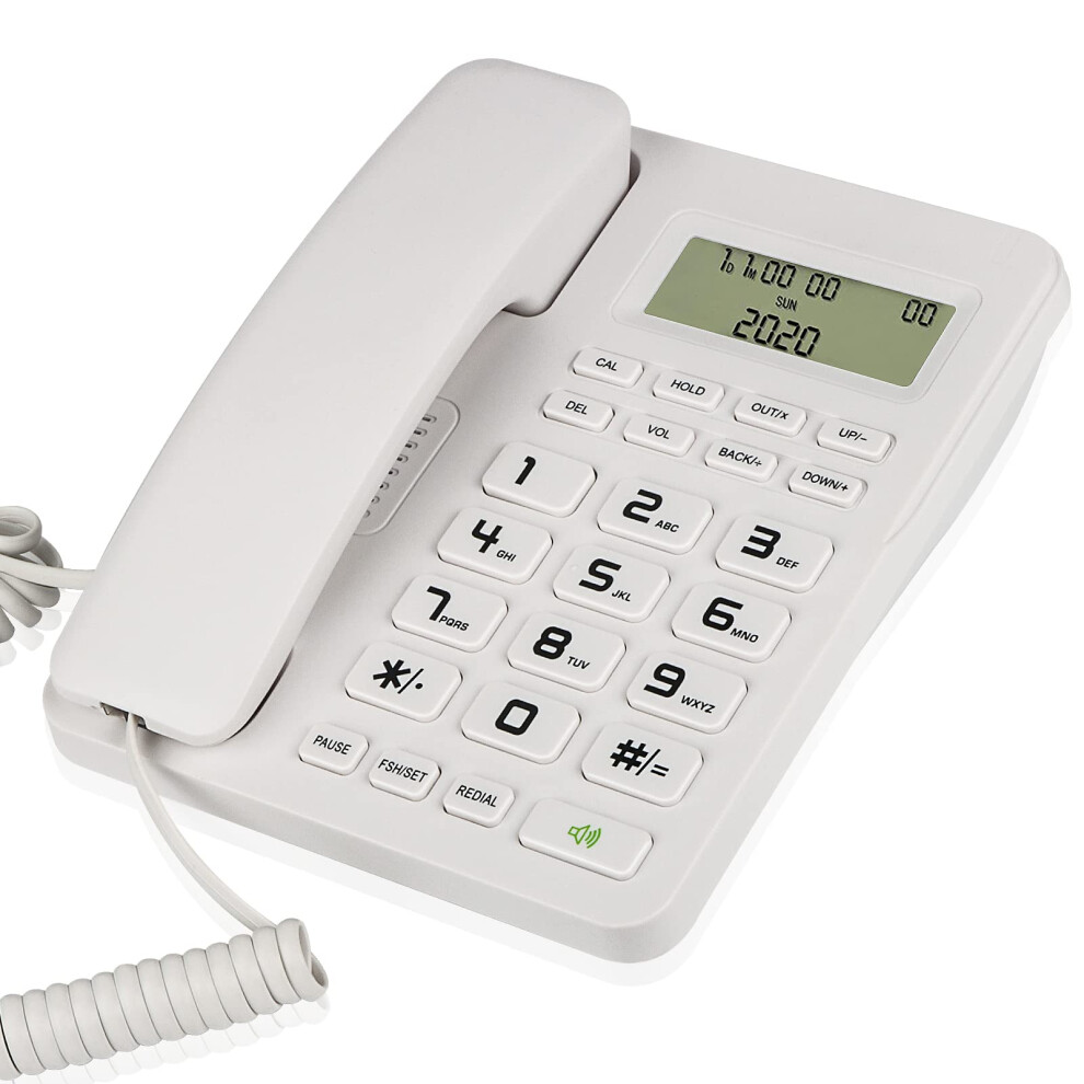 Corded Landline Phones For Home/Office, Desk Corded Telephone With Display And Adjustable Volume, Support Music On Hold, Speakerphone, Dnd And Calcul 93092067