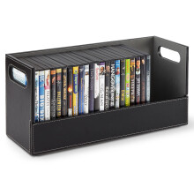Stock Your Home DVD Storage Box, Movie Shelf Organizer for Blu-Ray, Video Game Cases, CDs, VHS Tape Display Stand, Disc Holder Can Store Up to 28 DVD