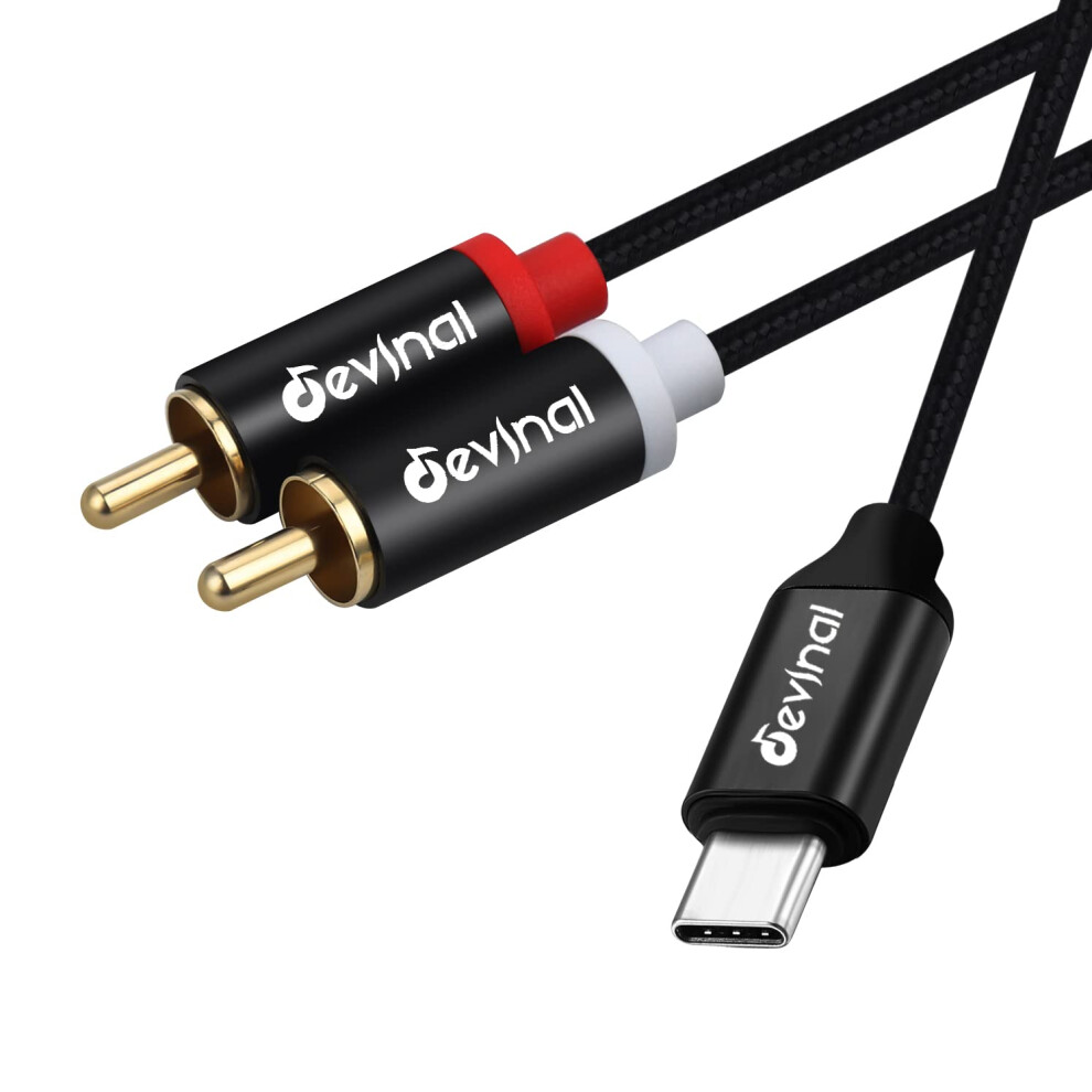 Devinal Usb C To Rca Audio Cable, Type C To Dual Rca/Phono Trs Stereo Cord Adapter Y Splitter For Smartphone, Tablet, Laptop Link Amplifier, Mixing C 47125964