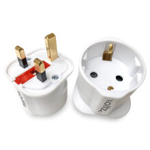 Xoltz European to UK Plug Adaptor Single Pack EU Euro Europe Schuko Travel Adapter to UK Socket Converter From Spain Italy Germany 13A Type C E F x 1