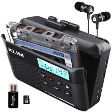 KLIM K7 Cassette Tape Player - Cassette to MP3 Converter - Portable Cassette Player - Tape Recorder with Built-in Microphone & Speaker - Rechargeable