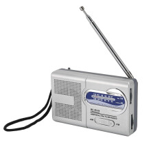 Namvo Am Fm Battery Powered Radio Multifunctional Silver Gray Portable Mini Radio Suitable For Traveling Hiking And Cycling
