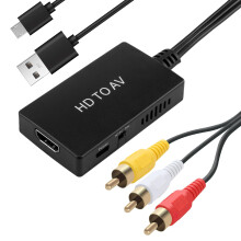 Teashow HDMI to AV/RCA Adapter Converter for PS2 PS3 Wii Xbox VHS DVD with 1080P Output - Supports PAL/NTSC