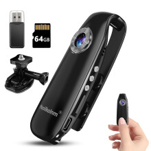 Meoilkolnm Mini Body Camera with Audio Video Recording 1080P 64GB Portable POV Motion Detection Video Recorder with Magnetic Pocket DV Portable for C