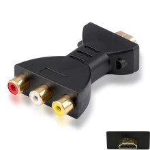 KRENIE HDMI to RCA Converter One-Way Conversion - 1080P Downscaled to 480i/576i | Includes USB Power Cable | For Connecting Compatible PCs - Cameras
