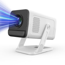 Mini Projector with WIFI 6 and Bluetooth, Native 720P HD Supports 4K 1080P, Portable Projector with Auto Keystone, Movie Projector for Laptop, PC, Sm