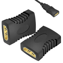 Noenaeni 2Pcs HDMI Coupler, 4K 1080P HDMI Extender Female to Female Adapter, Gold Plated Hdmi Joiner for Laptop, TV, PC, Monitor, PS, Xbox, DVD (Blac