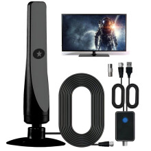 2025 Upgraded Indoor TV Aerial Antenna, Digital Antennas with Signal Booster High Gain Supports 1080P 4K Compatible with Most TV Portable for Smart T