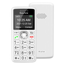 Easyfone T200 4G Sim-Free Feature Mobile Phone, Easy-to-Use Big Button Clear Sound Dumb Basic Phone for Seniors and Kids or Digital Detox (White)