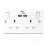 Status STATUS Plug Socket UK | Double Socket with Double USB Plug | White Plastic | 13A Double Switched Wall Socket | S2G13A2USBSWS4 1