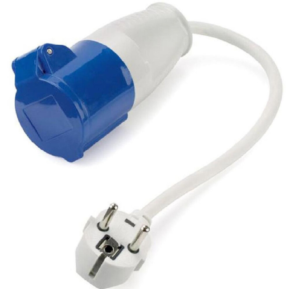 European 16A Mains Hook Up Adaptor Lead Plug Coupler Caravan Camping Site 86763769