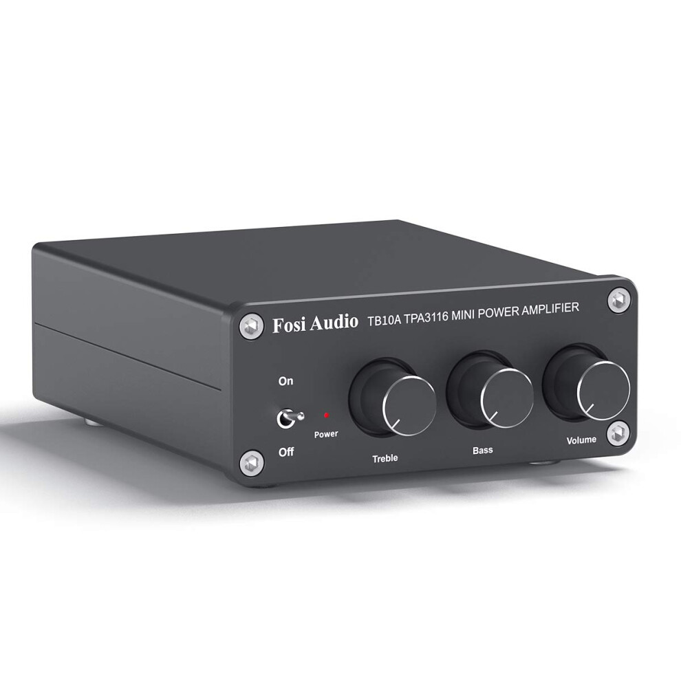 Fosi Audio Tb10a 2 Channel Stereo Audio Amplifier Receiver, Mini Hi-Fi Class D Integrated Tpa3116 Amp For Speakers 100W X 2, With Bass And Treble Con 69301124