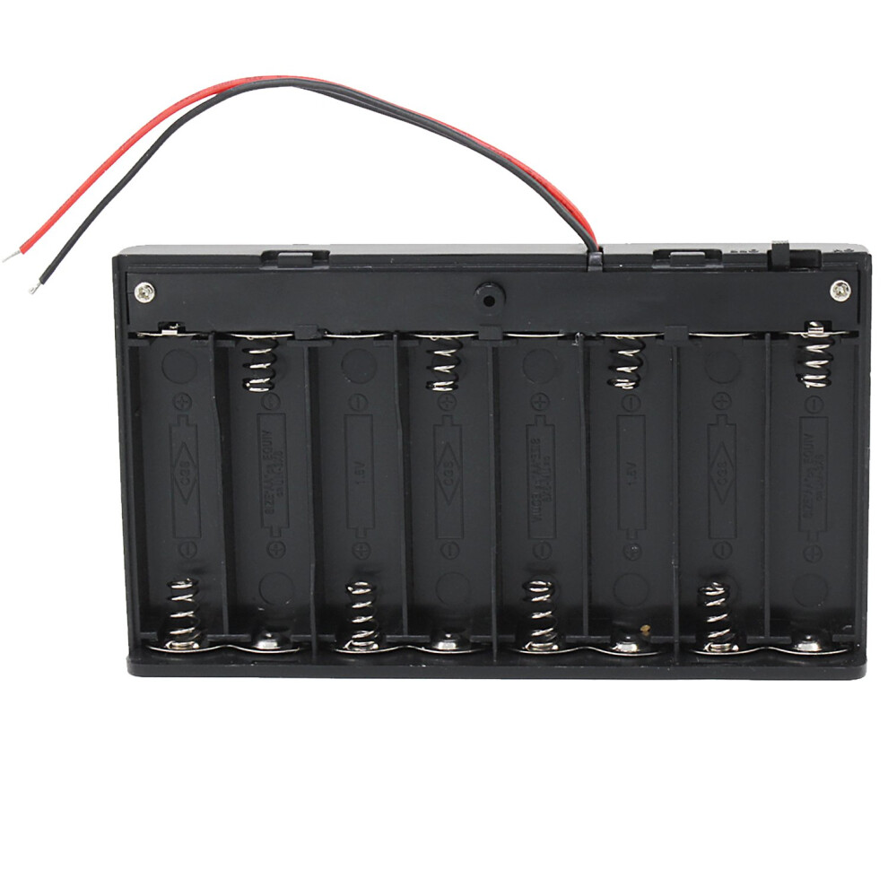 Photos - Electrical Wire & Cable KEESIN AA 12V Battery Holder Case Plastic Battery Storage Box with ON/OFF Switch and Fastening Cable Ties (8 Solts*2 PCS)