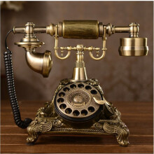Tikwisdom Resin imitation copper Vintage Style Rotary Retro old fashioned Rotary Dial Home and office Telephone Phone Home Living Room Decor