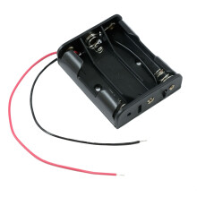 AA x 3 Open Battery Holder Box 150mm Wires Leads