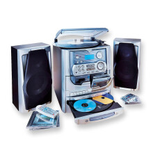 Coopers of Stortford - Vinyl Player, CD Player & Cassette Tape Player - Home Stereo HiFi System, with USB & Memory Card Slot - Hi Fi Music