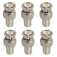 Ysruanh 6-Piece RCA to BNC Adapter Set - RCA Female to BNC Male Video Adapter Connection for CCTV Camera System