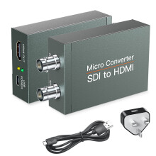 SHUITING SDI to HDMI Converter with SDI Loop out, 1080p HD-SDI/SD-SDI/ 3G-SDI to HDMI Video Audio Converter, BNC to HDMI Adapter for SDI Camera Monit