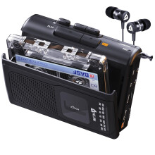 KLIM K8 Cassette Tape Player Portable - Cassette Recorder - New Version - AM/FM Player - Built-in Microphone & Speaker - Headphone Jack & Earphones