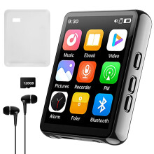 Cetoon 128GB MP3 Player with Bluetooth, Portable Digital Music Player with Speaker, 2.4" Full Touch Screen, HiFi Sound, FM Radio, Recorder, Wired Ear