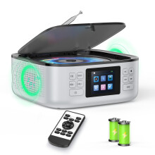 [2026 NEW] ARAFUNA CD Player for Home, Rechargeable Boombox Portable CD player, Bluetooth CD Player with Speakers, Small CD Radio Player, Color LED D